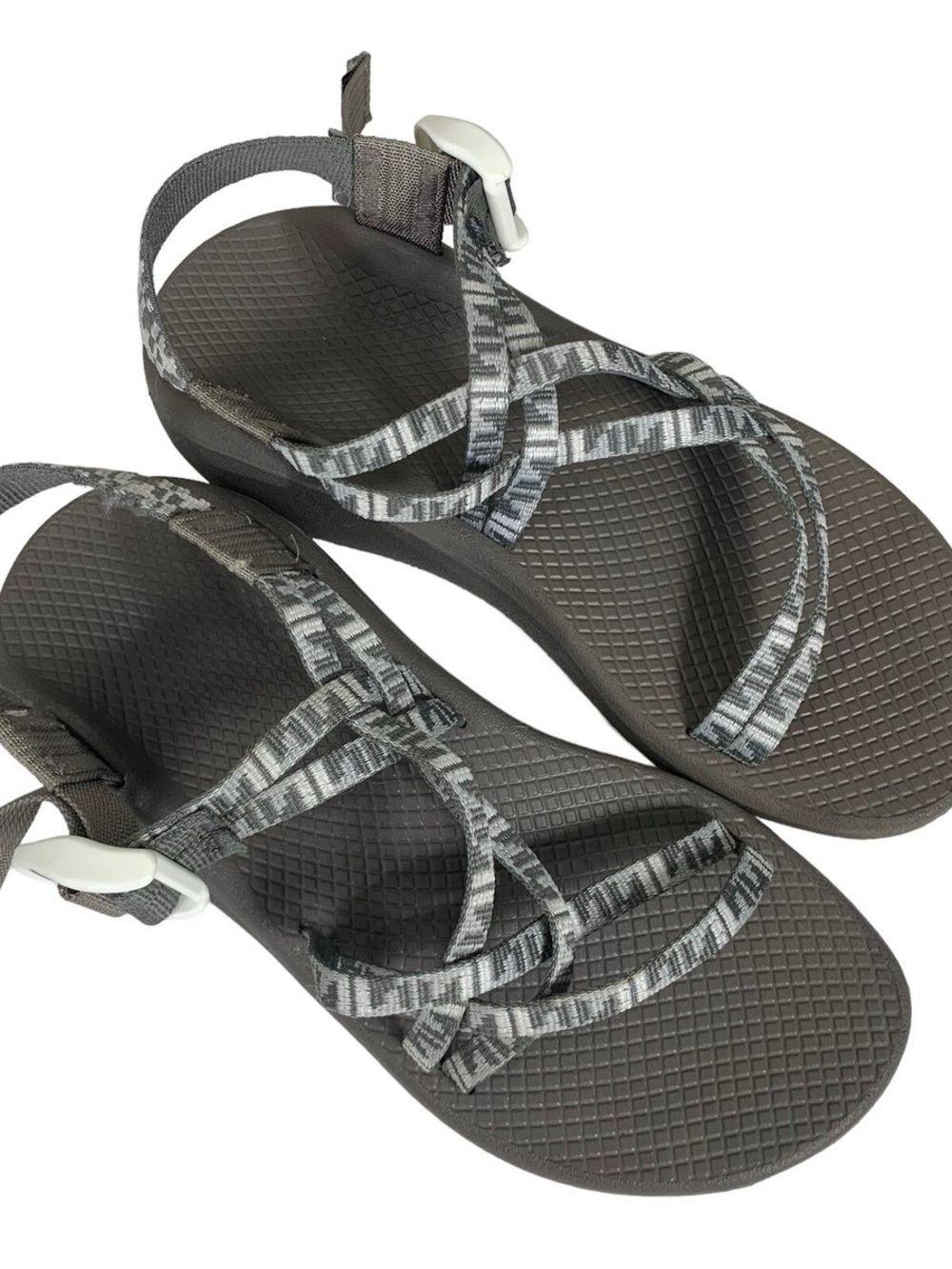 Chaco ZX/1 Cloud Sandals with adjustable grey and white double straps